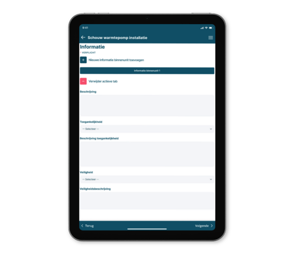 Schouwformulier - schaduw tablet landscape