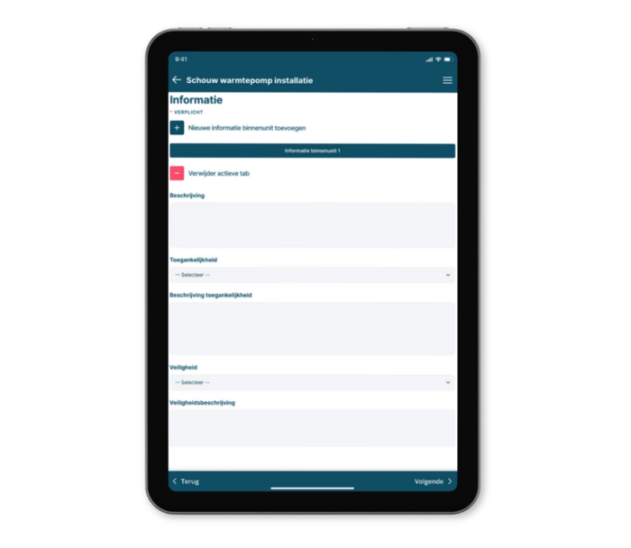 Schouwformulier - schaduw tablet landscape