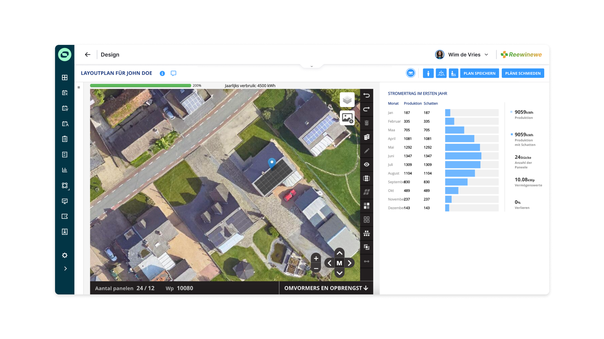 Design – yield calculation DE