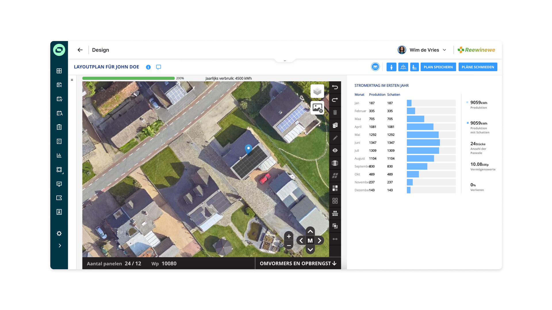 Design – yield calculation DE