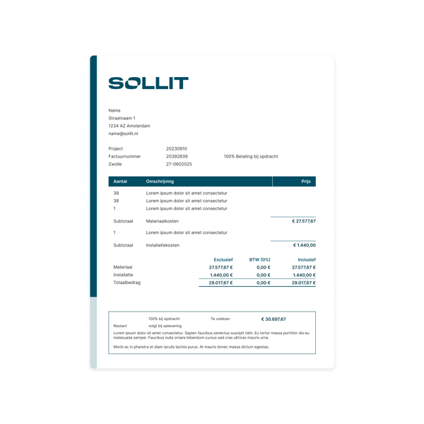 NL Quotes (billing sheet)