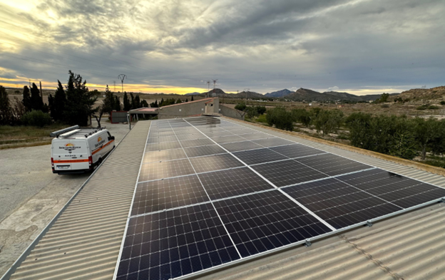 solar panels on roof